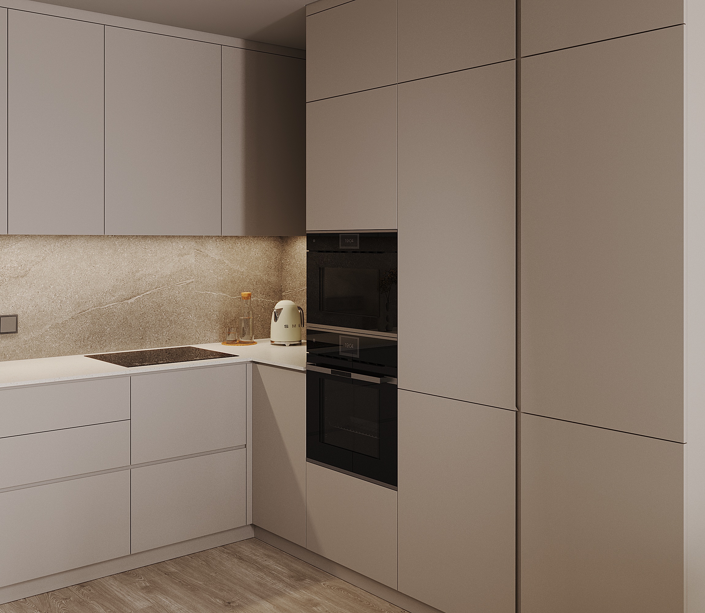 3к квартира в ЖК Домашний 86м2 — Кухня-гостиная