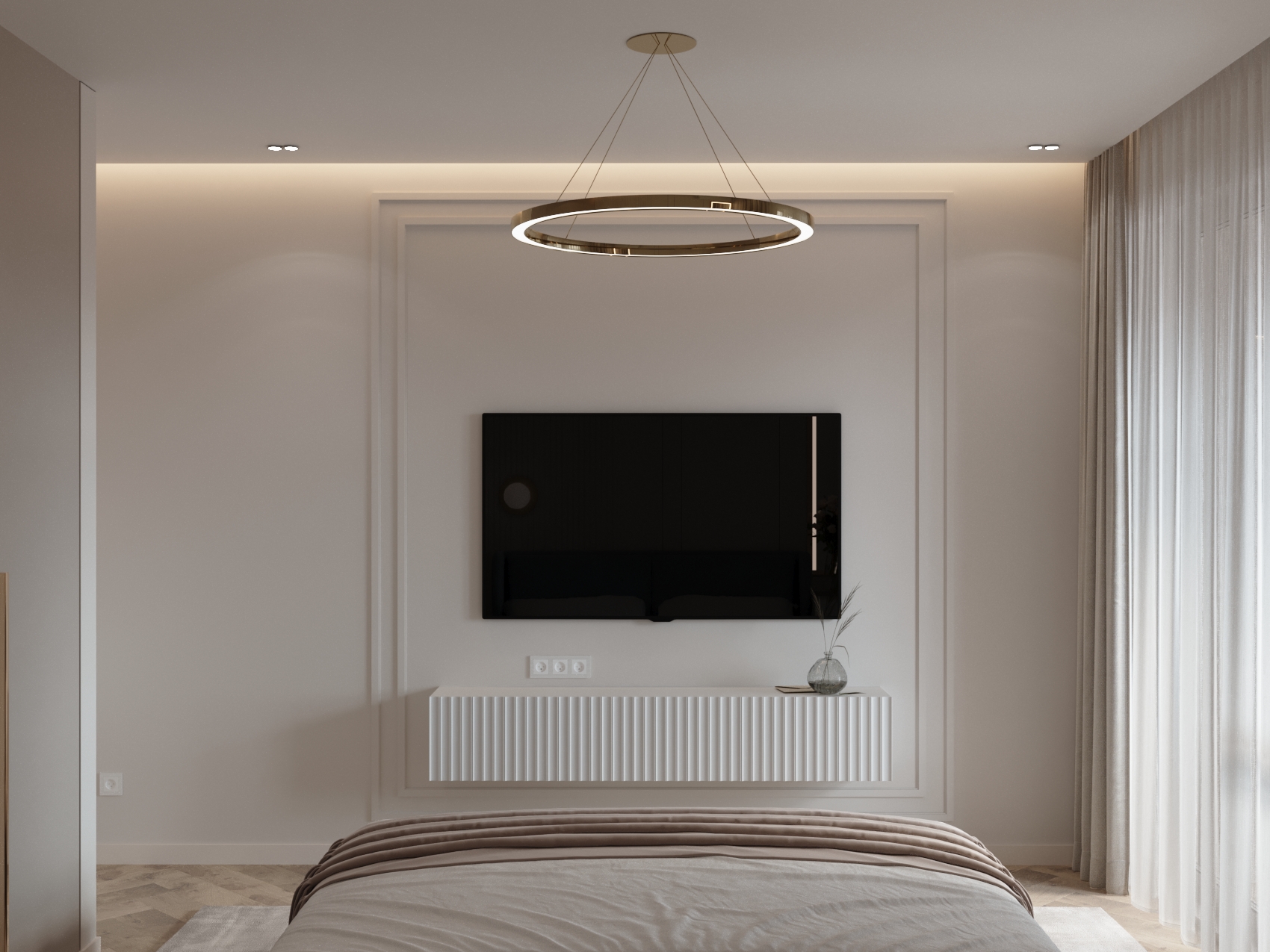 3к квартира в жк Гранд Квартал 76м2 — Спальня