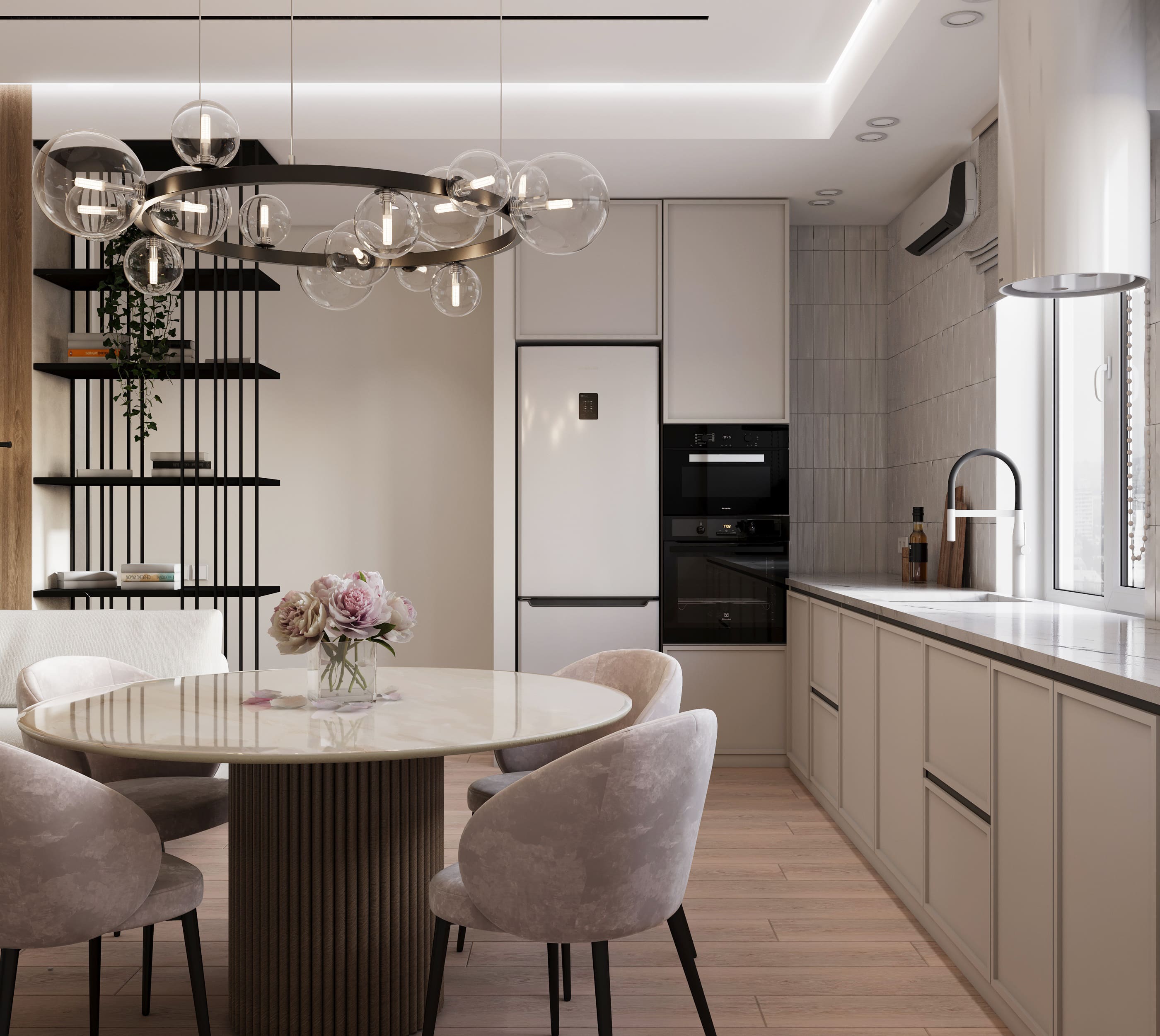 3к квартира в г. Ишим 80м2 — Кухня-гостиная