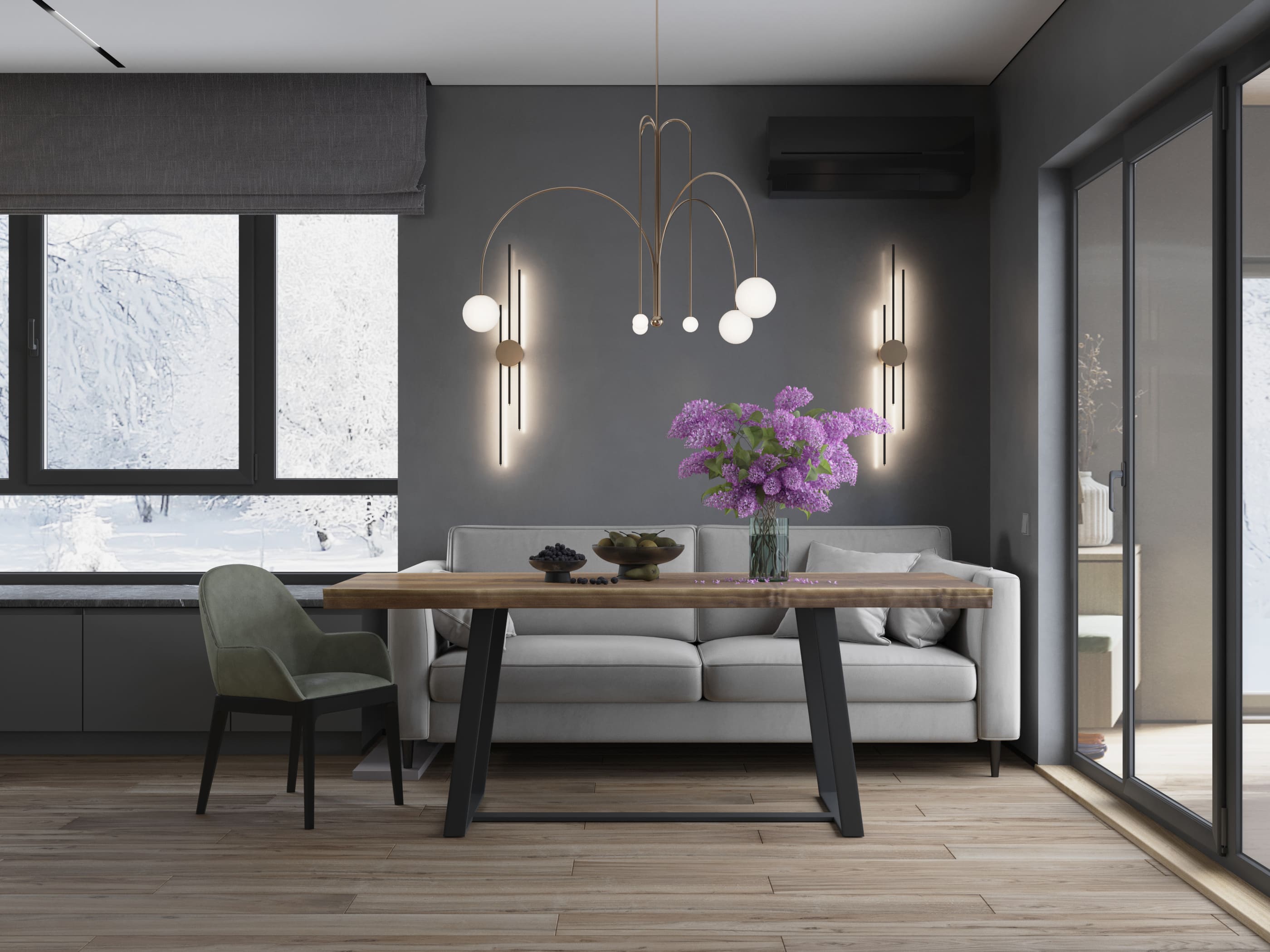 дом в п. Ушаково 130м2 — Кухня-гостиная