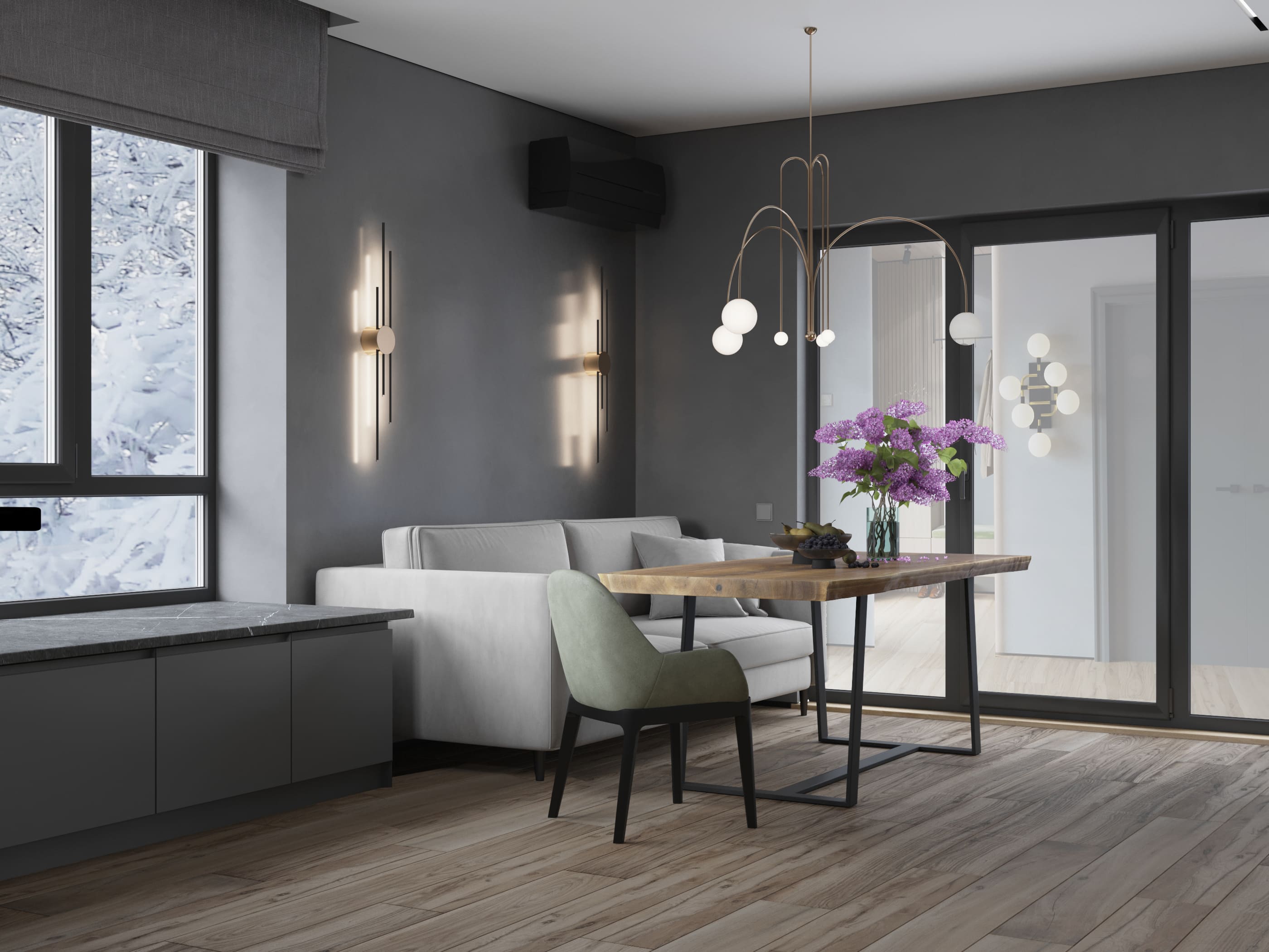 дом в п. Ушаково 130м2 — Кухня-гостиная