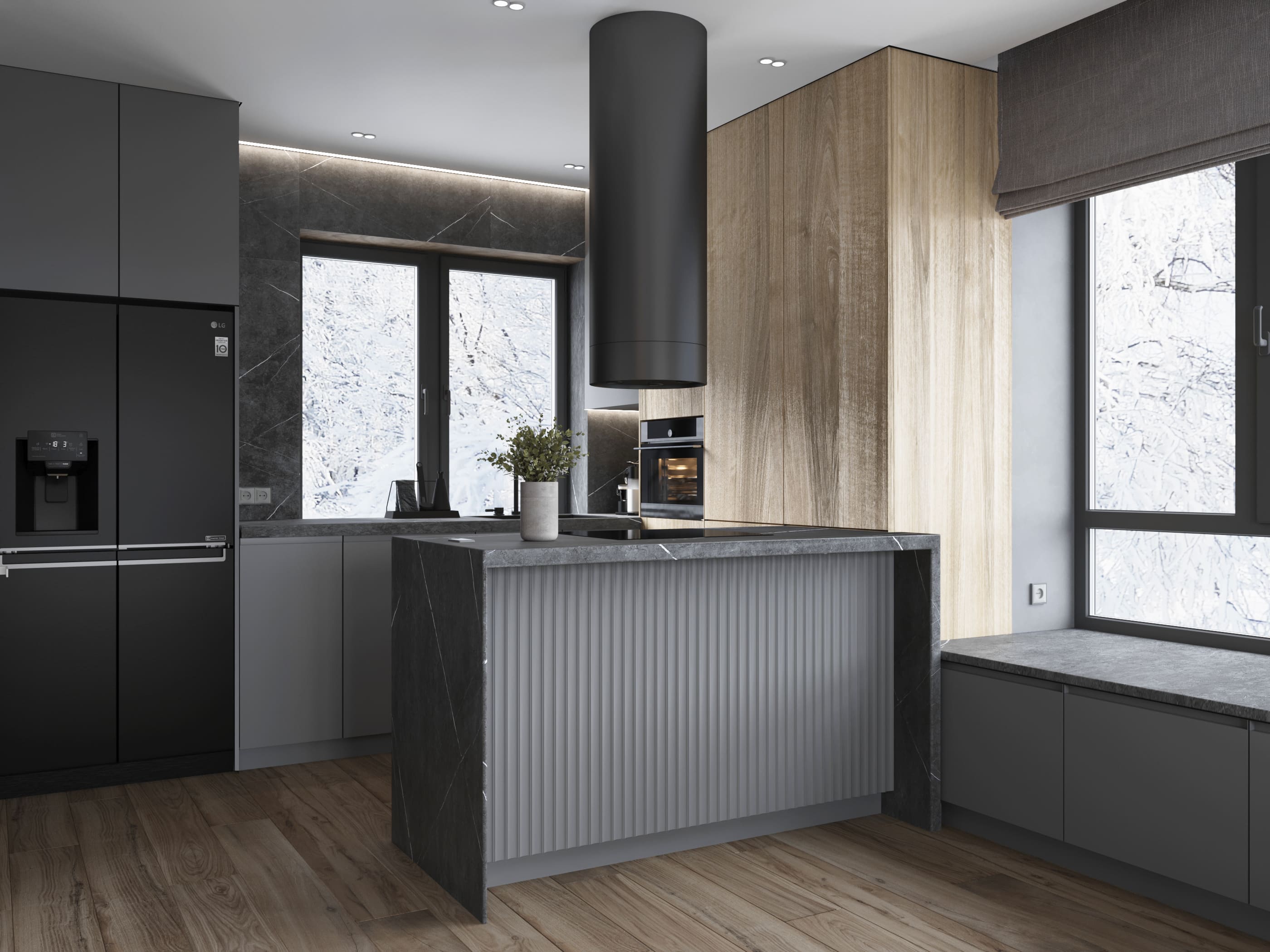 дом в п. Ушаково 130м2 — Кухня-гостиная