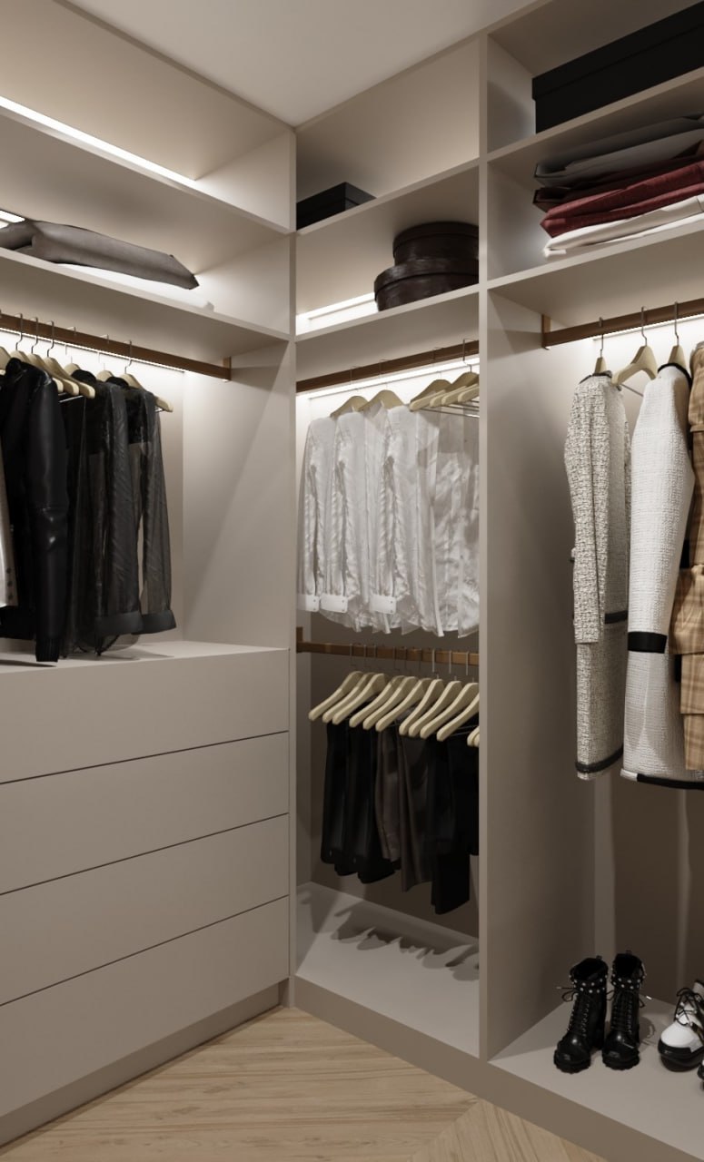 дом в п. Ушаково 130м2 — Гардеробная