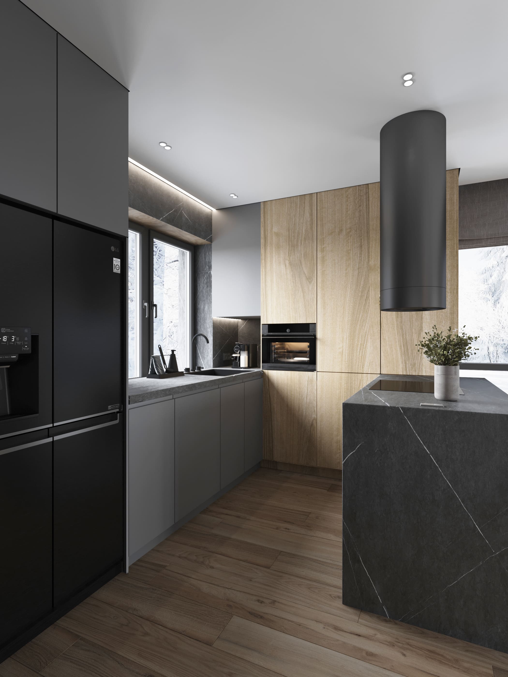 дом в п. Ушаково 130м2 — Кухня-гостиная